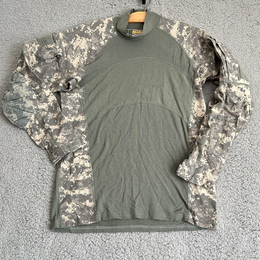Massif US Military Army Combat Shirt Flame Res. Mens Large Camo Long Sleeve